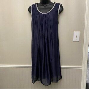 Navy Italian Silk Dress